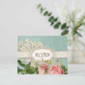 Modern  Lace Tea Sined Hydrangea n Rozen Kaart (Staand voorkant)