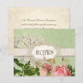 Modern  Lace Tea Sined Hydrangea n Rozen Kaart (Voorkant / Achterkant)