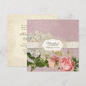 Modern  Lace Tea Sined Hydrangea n Rozen Kaart (Voorkant / Achterkant)