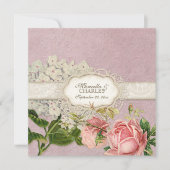 Modern  Lace Tea Sined Hydrangea n Rozen Kaart (Voorkant)
