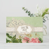 Modern  Lace Tea Sined Hydrangea n Rozen Kaart (Staand voorkant)