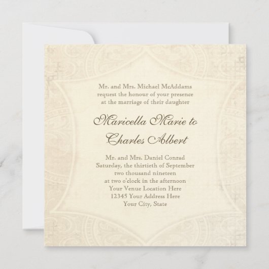 Modern  Lace Tea Sined Hydrangea n Rozen Kaart (Achterkant)