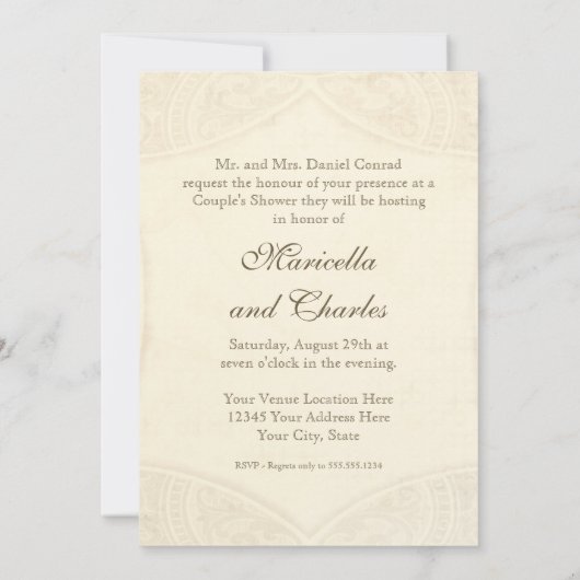 Modern Lace Tea Sined Hydrangea n Rozen Kaart (Achterkant)