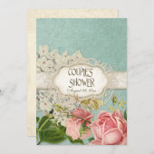 Modern  Lace Tea Sined Hydrangea n Rozen Kaart (Voorkant / Achterkant)