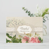 Modern  Lace Tea Sined Hydrangea n Rozen Kaart (Staand voorkant)