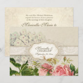 Modern  Lace Tea Sined Hydrangea n Rozen Kaart (Voorkant / Achterkant)