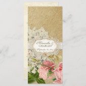 Modern  Lace Tea Sined Hydrangea n Rozen Menu (Voorkant / Achterkant)