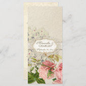 Modern  Lace Tea Sined Hydrangea n Rozen Menu (Voorkant / Achterkant)
