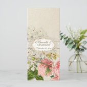 Modern  Lace Tea Sined Hydrangea n Rozen Menu (Staand voorkant)