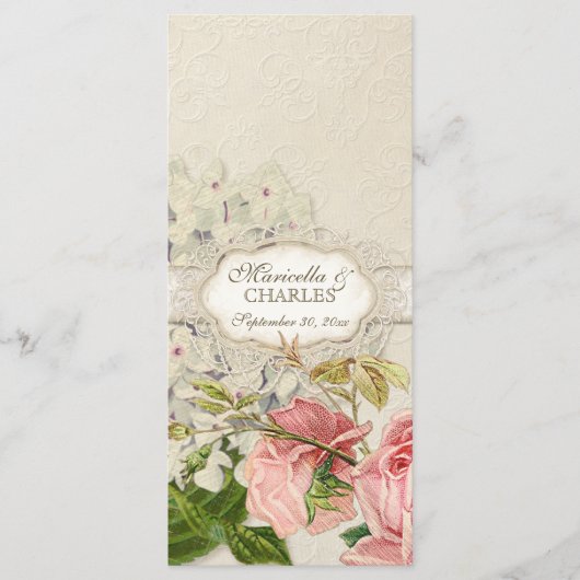 Modern  Lace Tea Sined Hydrangea n Rozen Menu (Voorkant)