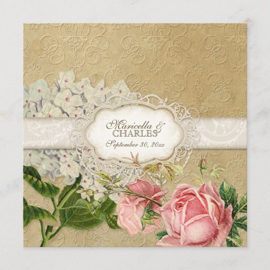 Modern  Lace Tea Sined Hydrangea n Rozen Menu (Voorkant)