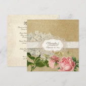Modern  Lace Tea Sined Hydrangea n Rozen Menu (Voorkant / Achterkant)