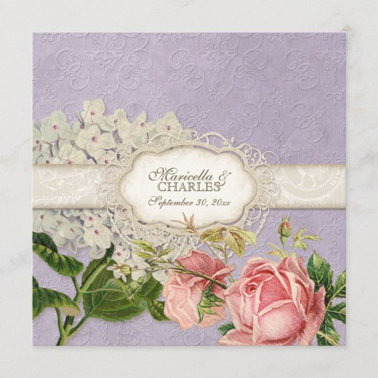 Modern  Lace Tea Sined Hydrangea n Rozen Menu (Voorkant)