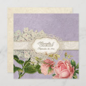 Modern  Lace Tea Sined Hydrangea n Rozen Menu (Voorkant / Achterkant)