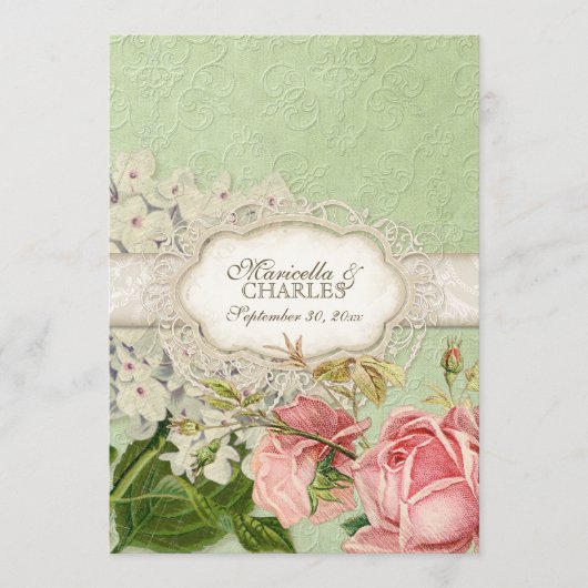 Modern Lace Tea Sined Hydrangea n Rozen Menu (Voorkant)