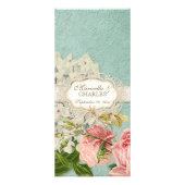 Modern  Lace Tea Sined Hydrangea n Rozen Reclamekaart (Voorkant)