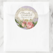 Modern  Lace Tea Sined Hydrangea n Rozen Ronde Sticker (Tas)