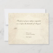 Modern  Lace Tea Sined Hydrangea n Rozen RSVP Kaartje (Achterkant)