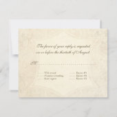 Modern  Lace Tea Sined Hydrangea n Rozen RSVP Kaartje (Achterkant)