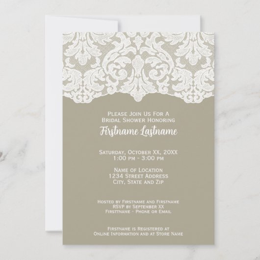 Modern Lace Vrijgezellenfeest of Engagement Party Kaart (Voorkant)