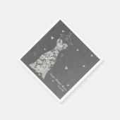 Modern Lace Wedding Dress Gray Chic Vrijgezellenfe Servet (Hoek)