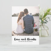 Modern Lace Wedding Love and Bedankt Foto (Staand voorkant)