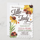 Modern Lady Bug Baby shower Kaart (Voorkant)