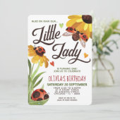 Modern Lady Bug Birthday Uitnodiging (Staand voorkant)