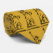 Modern Lady Liberty Black op Saffron Gold Stropdas (Opgerold)