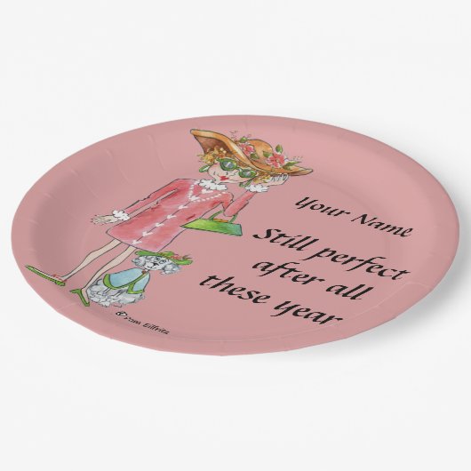 Modern Lady "still Perfect" geraffineerde smaak Papieren Bordje (Gekanteld)