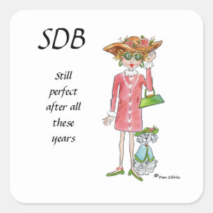 Modern Lady "still Perfect" Geraffineerde smaak Vierkante Sticker
