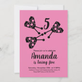 Modern Ladybug Bug Geometrical Birthday Roze Kaart (Voorkant)