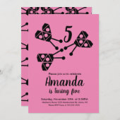 Modern Ladybug Bug Geometrical Birthday Roze Kaart (Voorkant / Achterkant)