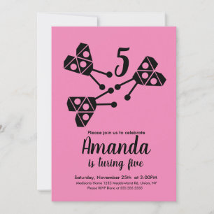 Modern Ladybug Bug Geometrical Birthday Roze Kaart