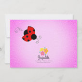 Modern Ladybug en Flowers Birthday Party Kaart (Achterkant)