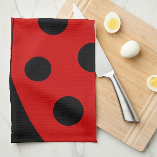 Modern Ladybug Kitchen Towel Theedoek (Quarter Fold)