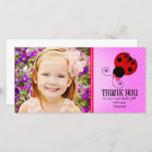 Modern Ladybug Persoonlijk Dank u Bedankkaart (Voorkant / Achterkant)