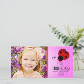 Modern Ladybug Persoonlijk Dank u Bedankkaart (Staand voorkant)