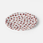 Modern Ladybugs in rood en roze Papieren Bordje (Gekanteld)