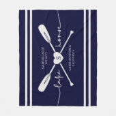 Modern Lake House Aangepaste Naam Script | marineb Fleece Deken (Voorkant)
