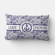 Modern Lake House Custom Familienaam blauw anker