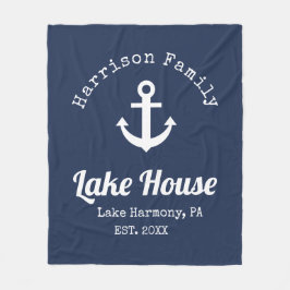 Modern Lake House Familienaam Fleece Blanket Deken
