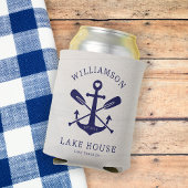 Modern Lake House familienaam nautisch | marinebla Blikjeskoeler