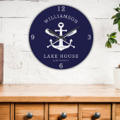 Modern Lake House familienaam nautische marine bla Grote Klok