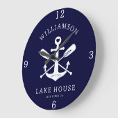 Modern Lake House familienaam nautische marine bla Grote Klok (Hoek)