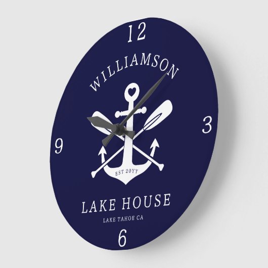 Modern Lake House familienaam nautische marine bla Grote Klok (Hoek)