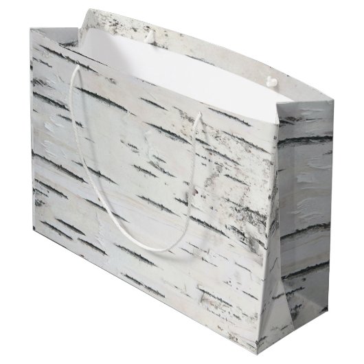 Modern land bos rustieke berkenboom schors groot cadeauzakje (Achterkant Gekanteld)