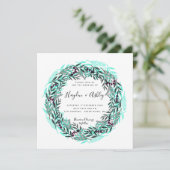 Modern land waterverf vakantie Bruiloft Kaart (Staand voorkant)