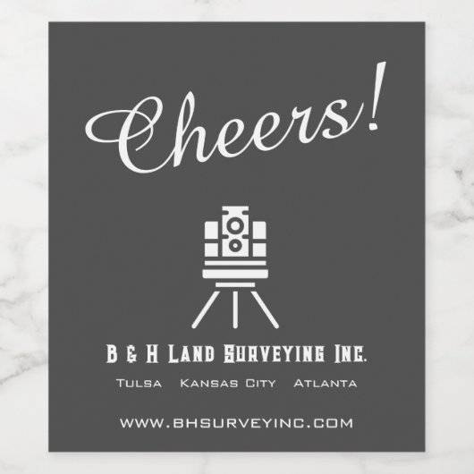 Modern Landmeetbedrijf  Wijn Etiket (Enkel label)