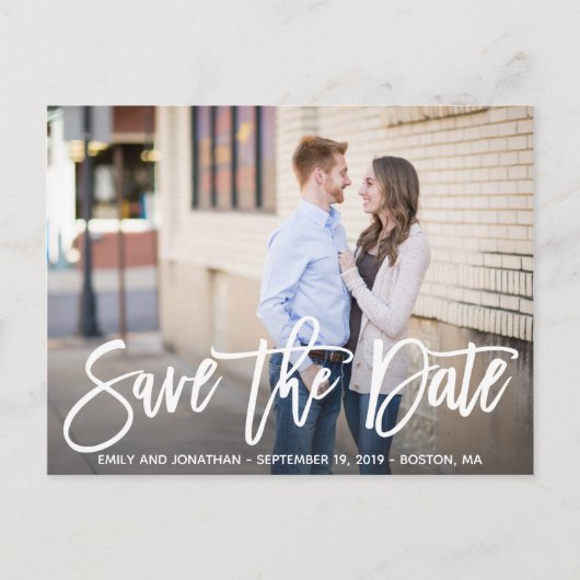 Modern Landscape Afbeelding Save the Date Briefkaa Briefkaart (Voorkant)